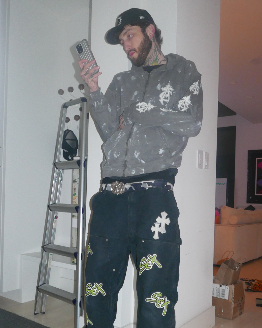 MONOGRAM PAINTER ZIP SWEATSHIRT