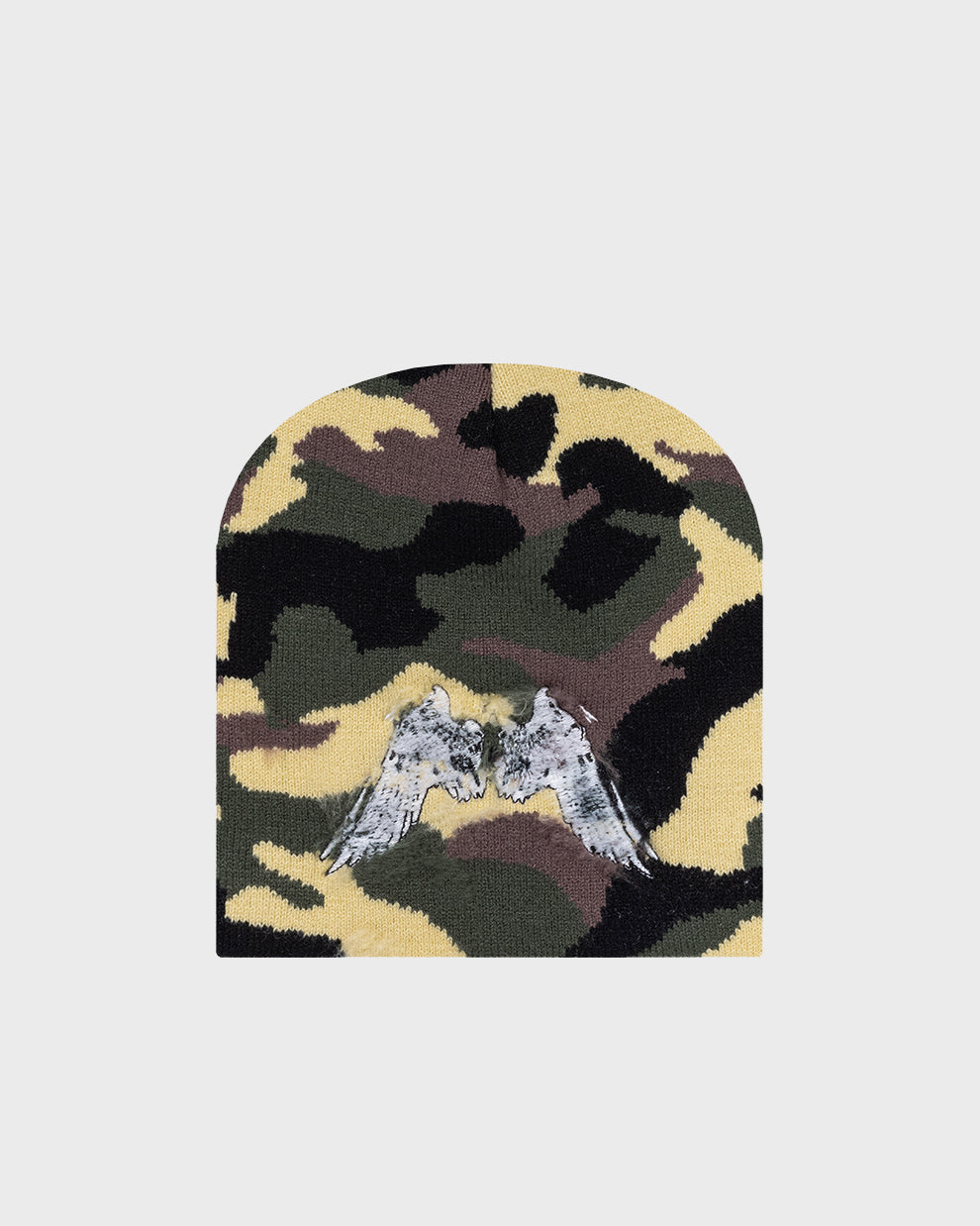 DISTRESSED ANGEL WING BEANIE (CAMO)