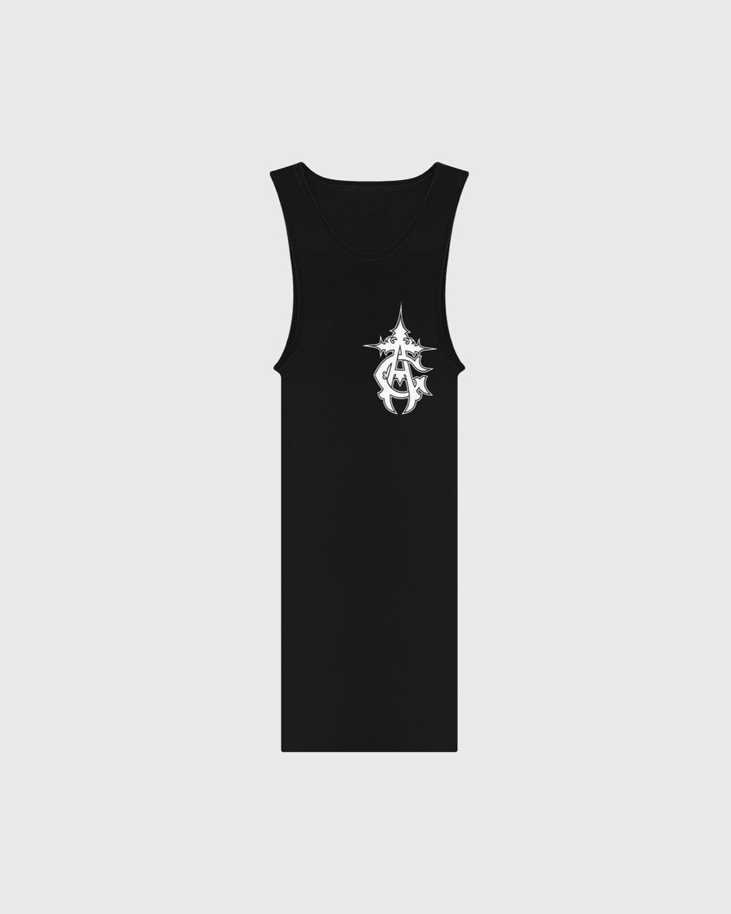 MONOGRAM RIB TANK TOP (BLACK)